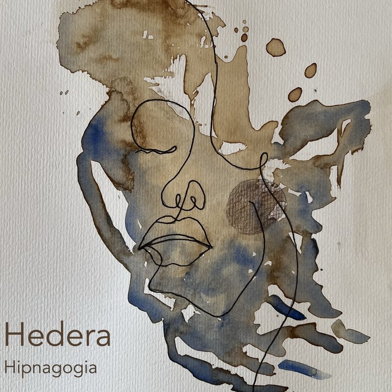 Hipnagogia — carátula pintada con café y acuarela